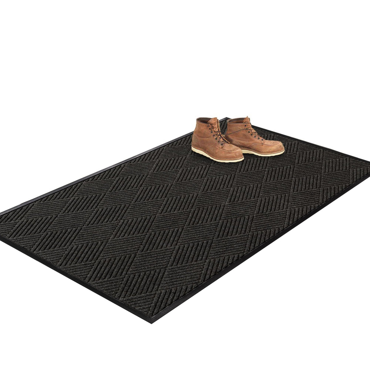 Diamonds Front Door Mat Indoor Outdoor Entrance (Extra Large 45.5"x70.5" (4’x6’) / Charcoal)