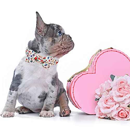 Valentine's Dog Collar with Bow (Rose / Small (Pack of 1))