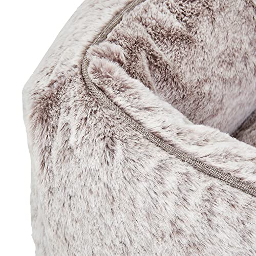 Luxury Aesthetic Dog Bed for Large Dogs with Washable Cover (Light Grey / Large)