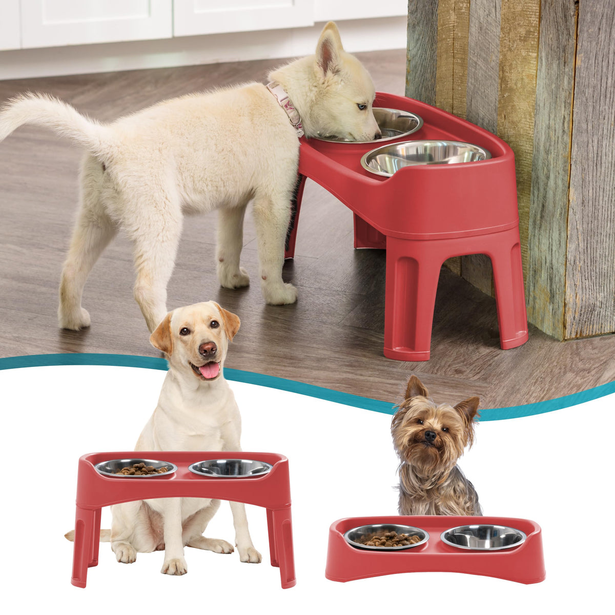 Elevated Dog Bowls (Red)