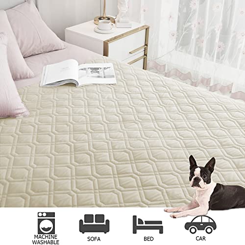 Waterproof Dog Bed Cover Pet Blanket for Furniture Bed Couch Sofa Reversible (30x100 Inch (Pack of 1) / Ivory)