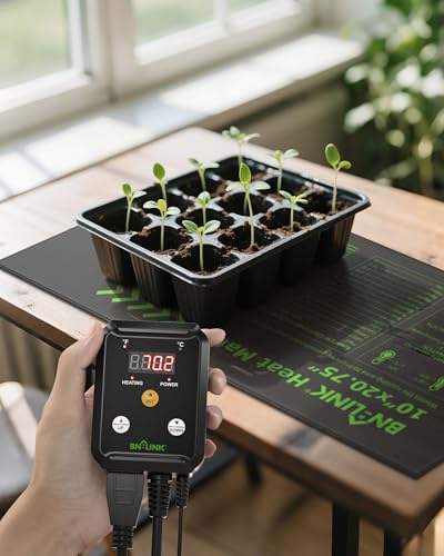 10" x 20.75" Seedling Heat Mat with Thermostat Controller Combo Set (10x20.75 Heat Mat with Thermostat)