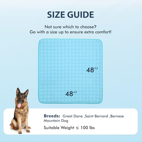 Summer Cooling Mat & Sleeping Pad (48" x 48" / Blue)