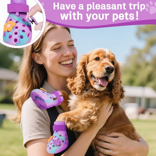 Tie Dye Dog Shoes for Hot Pavement (L (50-80 lbs))