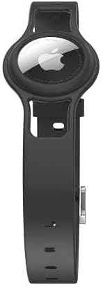 SaharaCase Silicone Dog Collar for Apple AirTag (Small and Medium Dogs) [Shockproof Bumper] Rugged Protection Antislip Grip (Black)