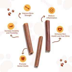 Jack&Pup 6" Beef Collagen Sticks | Rawhide Free, Long Lasting Dog Chews | Healthy Single Ingredient Treats for Medium Dogs | Bully Stick Alternative (10 Pack)