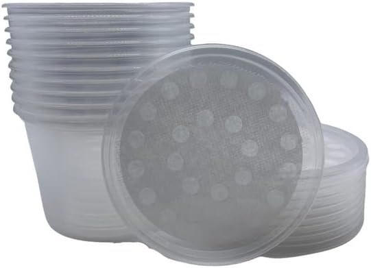 16 oz Deli Cup and Fabric Vented Insect Feeder lids by Snout & Shell - Pack of 10 Cups and lids - Pet Explorer