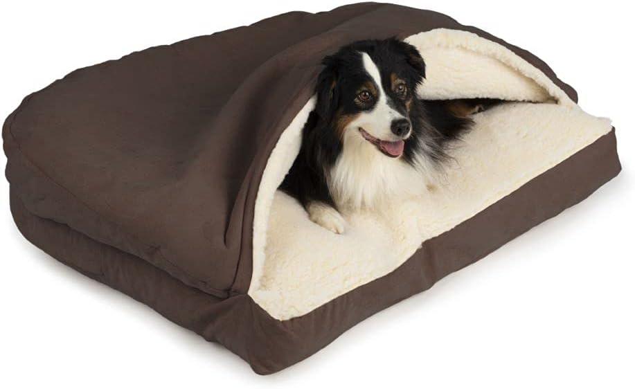 Snoozer Pet Products Luxury Rectangle Cozy Cave Dog Bed with Microsuede, Small, Hot Fudge - Pet Explorer
