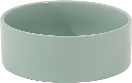 Ceramic 8.2inch Dog Bowl for Large-Breed Dogs, Anti-Slip and Weighted Pet Food and Water Bowl (Single Bowl - Light Green) - Pet Explorer