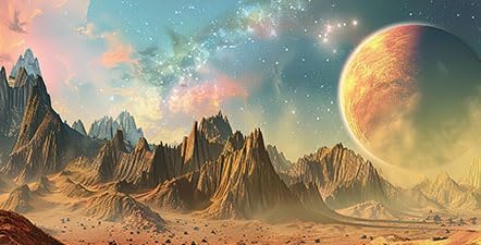 Cosmic Aquarium Background,Cool Galaxy Parallel Space Themed Fish Tank Background, Tropical Desert Terrarium Background 30X18IN with 8 EVA Double-Sided Tape - Pet Explorer