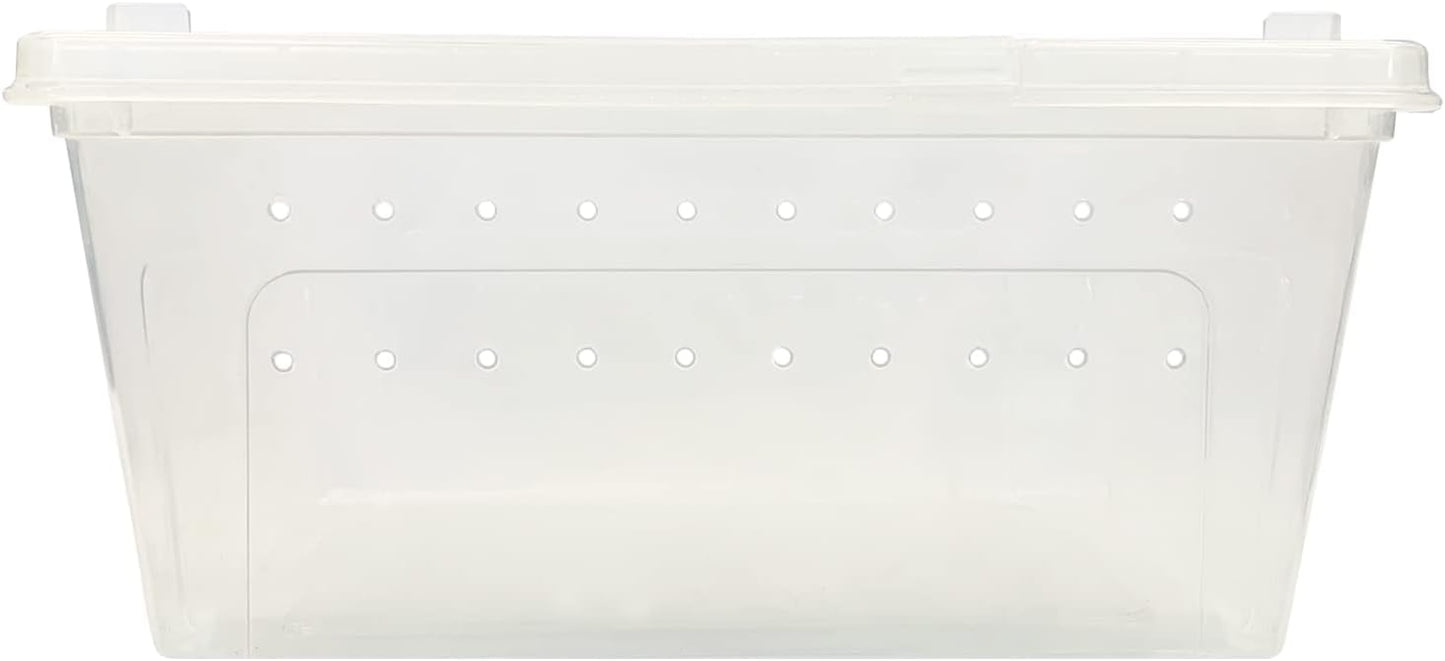 Happy Habitat - Ventilated Enclosure & Breeder Box - for Live Feeder Insects, Reptiles, Amphibians & Other Small Pets - Durable Plastic Portable Terrarium (Medium) - Pet Explorer