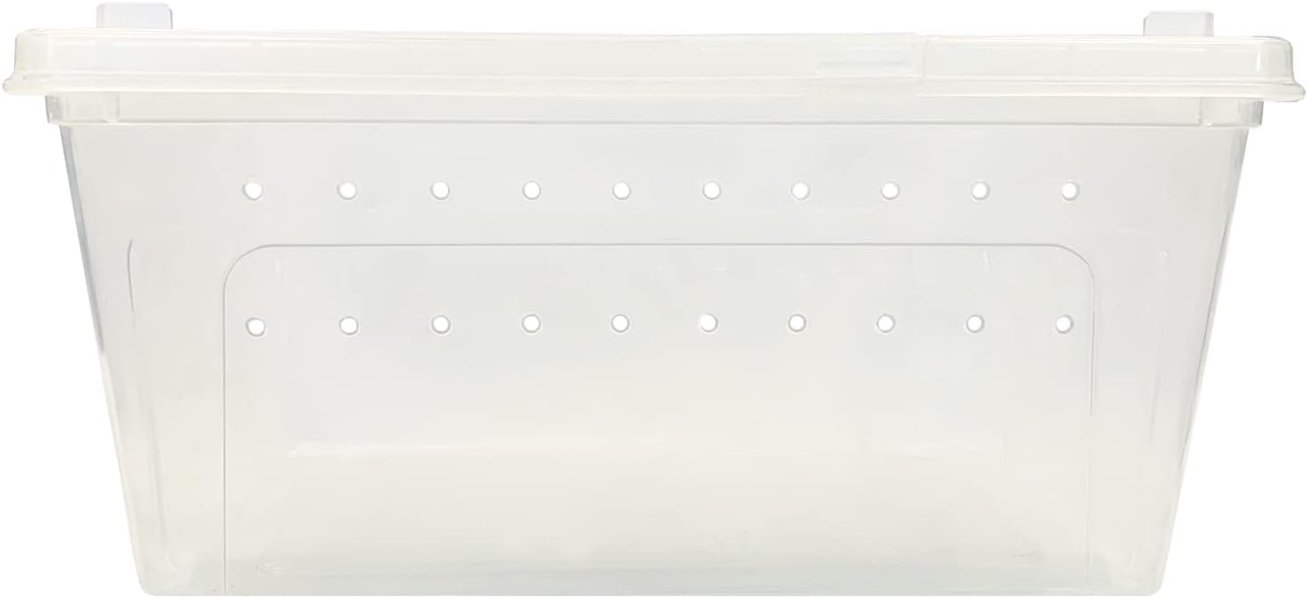 Happy Habitat - Ventilated Enclosure & Breeder Box - for Live Feeder Insects, Reptiles, Amphibians & Other Small Pets - Durable Plastic Portable Terrarium (Medium) - Pet Explorer