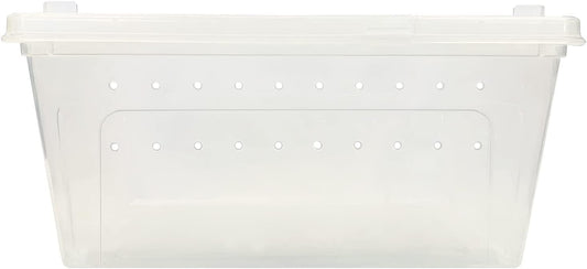 Happy Habitat - Ventilated Enclosure & Breeder Box - for Live Feeder Insects, Reptiles, Amphibians & Other Small Pets - Durable Plastic Portable Terrarium (Medium) - Pet Explorer