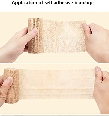6 Pack 4" x 5 Yards Self Adhesive Bandage Wrap Breathable Cohesive Vet Wrap for Pets, Elastic Self-Adherent Tape for Sports, Wrist, Ankle (Mixed Colors) - Pet Explorer
