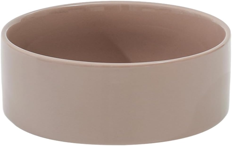 Ceramic 7.3inch Dog Bowl, Food and Water Bowl for Medium Breed Dog, Pet Feeder for Replacement (Single Bowl, Brown Coffee) - Pet Explorer