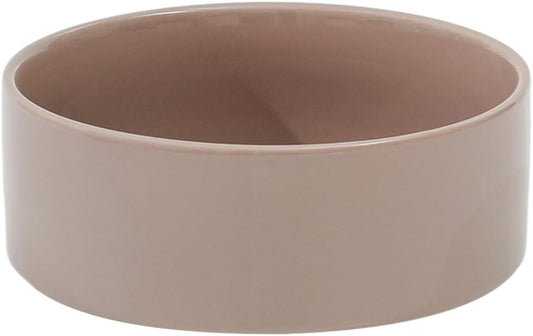 Ceramic 7.3inch Dog Bowl, Food and Water Bowl for Medium Breed Dog, Pet Feeder for Replacement (Single Bowl, Brown Coffee) - Pet Explorer