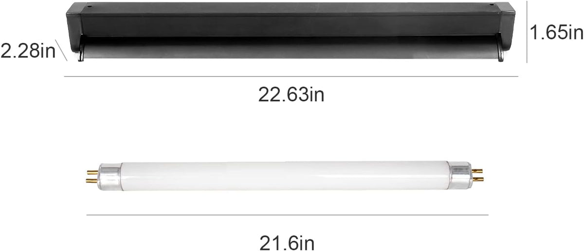 REPTI ZOO T5 HO UVB Lighting Combo Kit with Timer, Reptile Light Fixture Terrarium Hood Comes with Desert 10.0 UVB T5 Lamp Bulb (24W) - Pet Explorer