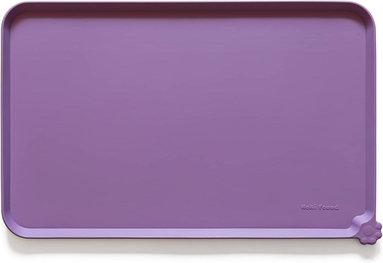 Hoki Found X-Large Silicone Pet Food Mats - Non-Slip Pet Dog Cat Bowl Placemats - Waterproof Food & Water Mats for Carpet - Amethyst - Pet Explorer