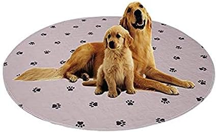 SincoPet Washable Dog Pee Pads with Puppy Grooming Gloves,Puppy Pads,Reusable Pet Training Pads,Large ,Waterproof Pet Pads for Dog Bed Mat,Super Absorbing Whelping Pads,36 Round Inch (Pack of 2) - Pet Explorer