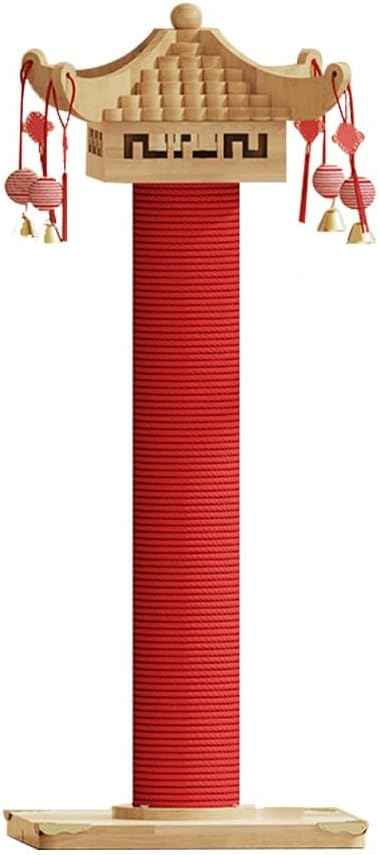 Premium Natural Hemp Tall Pagoda Cat Scratcher, Durable Cat Scratching Post for Indoor Cats, Stable Climbing Pole, Furniture Protector, Cat and Kitten Play Tower and Activity Center