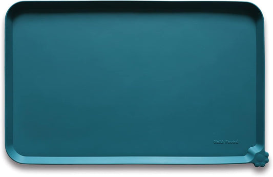 Hoki Found Silicone Pet Feeding Mats Tray - Non Slip Pet Dog Cat Bowl Mats Placemat - Dog Cat Food Mats - Waterproof Dog Pet Cat Feeding Mat -Pet Water Mats for Carpet - Sicilian Ocean - Pet Explorer