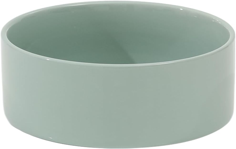 Ceramic 7.3inch Dog Bowl, Food and Water Bowl for Medium Breed Dog, Pet Feeder for Replacement (Single Bowl, Light Green) - Pet Explorer