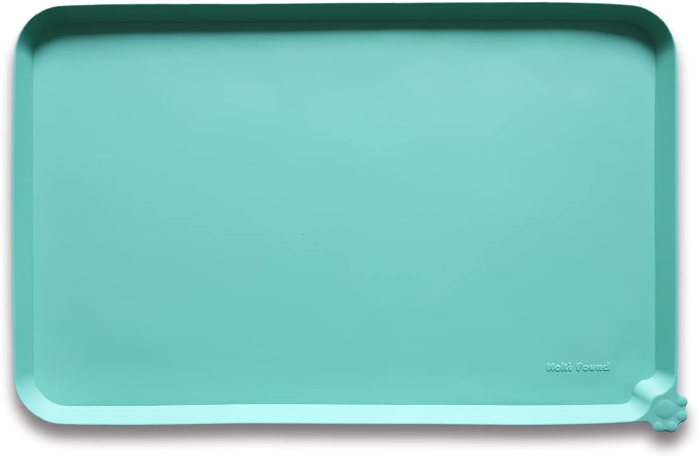 Hoki Found Large Silicone Non Slip Pet Food Mats - Tray for Dogs and Cats - Waterproof Feeding Mats - Cool Mint - Pet Explorer