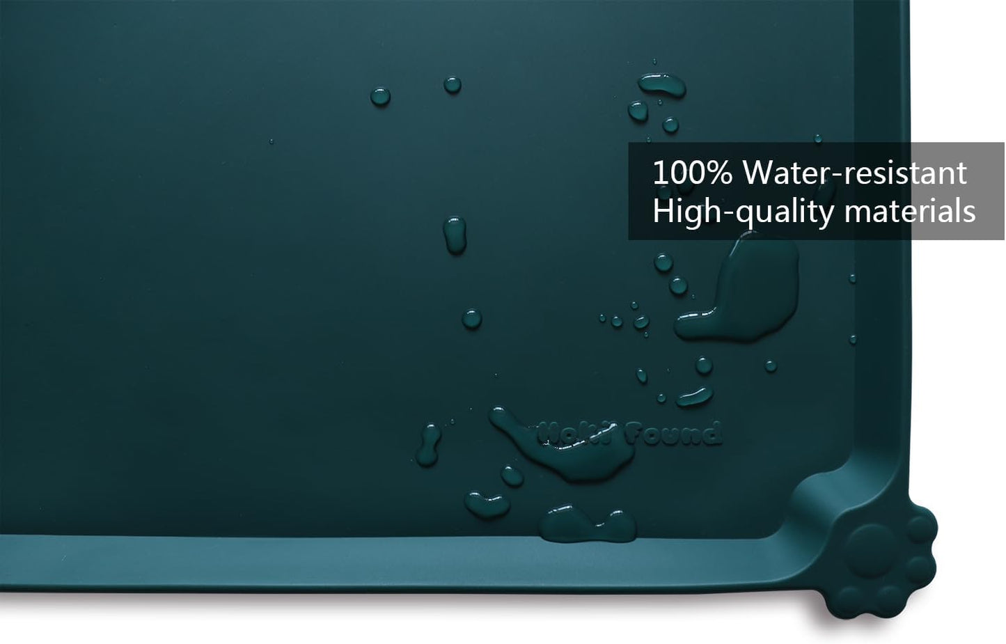 Hoki Found Large Silicone Pet Food Mats - Non Slip Dog Cat Bowl Placemats - Waterproof Dog Cat Food Mats - Dark Cedar - Pet Explorer