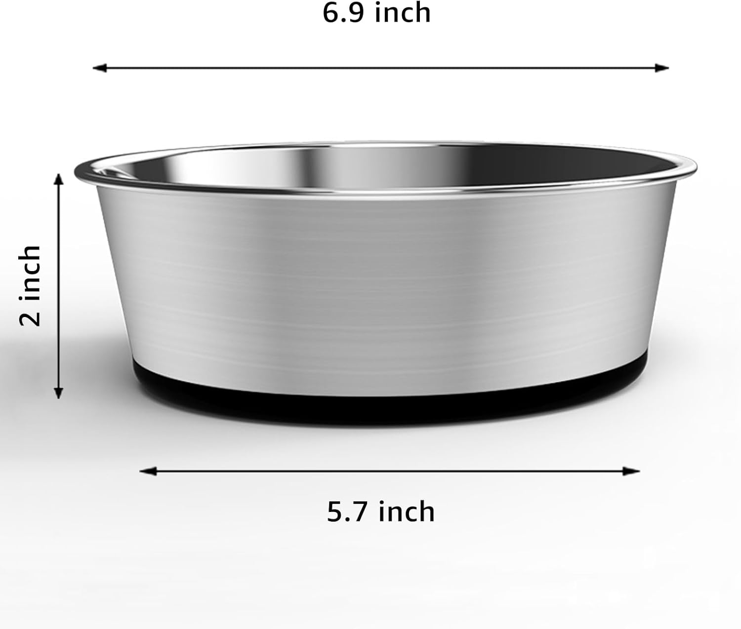 YINGFAN Stainless Steel Dog Bowls, 2 Pack Metal Dog Bowls with Non-Slip Rubber Base, Durable Food and Water Bowl for Small, Medium Dogs, Holds 3 Cups, BPA-Free, Dishwasher Safe (Black) - Pet Explorer