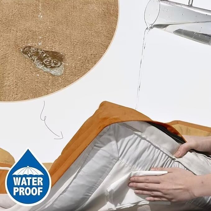 Comfort Expression XL Orthopedic Dog Beds, Waterproof Extra Large Dog Beds with Bolster, Washable Pet Sofa Couch with Removable Cover & Non-Slip Bottom(X-Large,Caramel) - Pet Explorer