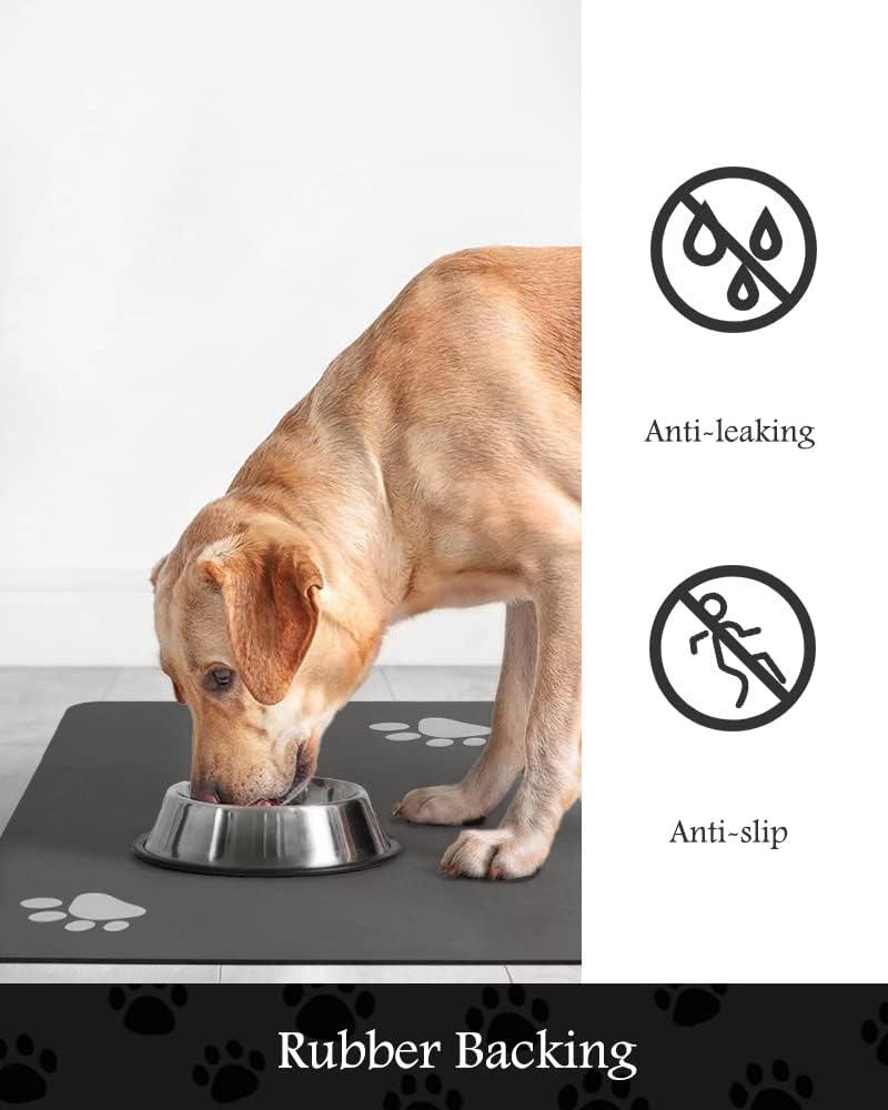 Pet Feeding Mat-Absorbent Dog Mat for Food and Water Bowl-No Stains Quick Dry Dog Water Dispenser Mat-Dog Accessories Pet Supplies-Dog Water Bowl for Messy Drinkers - Pet Explorer