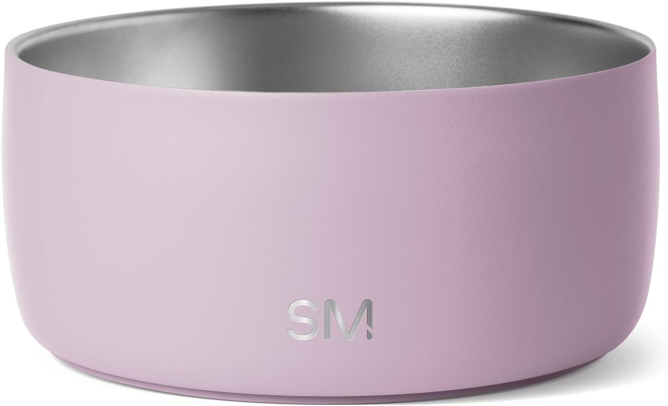 Simple Modern Stainless Steel Pet Water Bowl for Dogs & Cats | Reusable Insulated Stainless Steel Food Bowls for Dog Cat | No Tip No Slip BPA Free | Bentley Collection | Medium (32oz) | Lavender - Pet Explorer