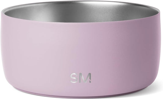 Simple Modern Stainless Steel Pet Water Bowl for Dogs & Cats | Reusable Insulated Stainless Steel Food Bowls for Dog Cat | No Tip No Slip BPA Free | Bentley Collection | Medium (32oz) | Lavender - Pet Explorer