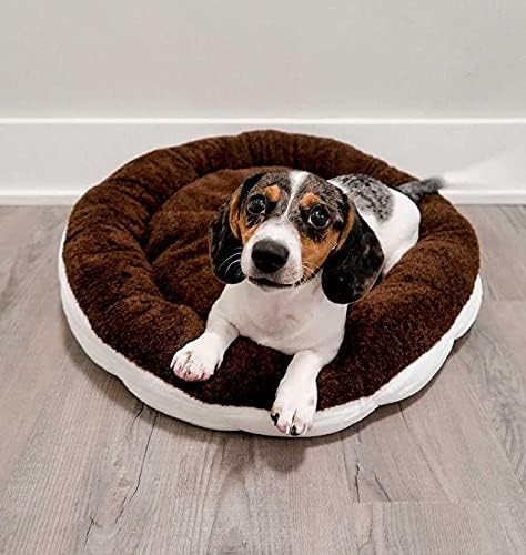 TONBO Soft Plush Small Cute and Cozy Food Dog Cat Bed, Washer and Dryer Friendly (Cookies and Cream) - Pet Explorer