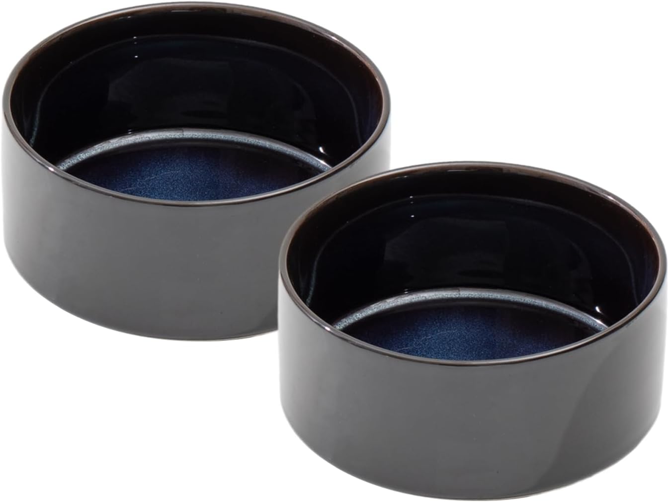 Ceramic 6.1inch Dog Bowls for Small and Medium Breed Dog Dish Pet Food and Water Bowl (Set of 2 Bowls - Starry Sky, 28oz) - Pet Explorer