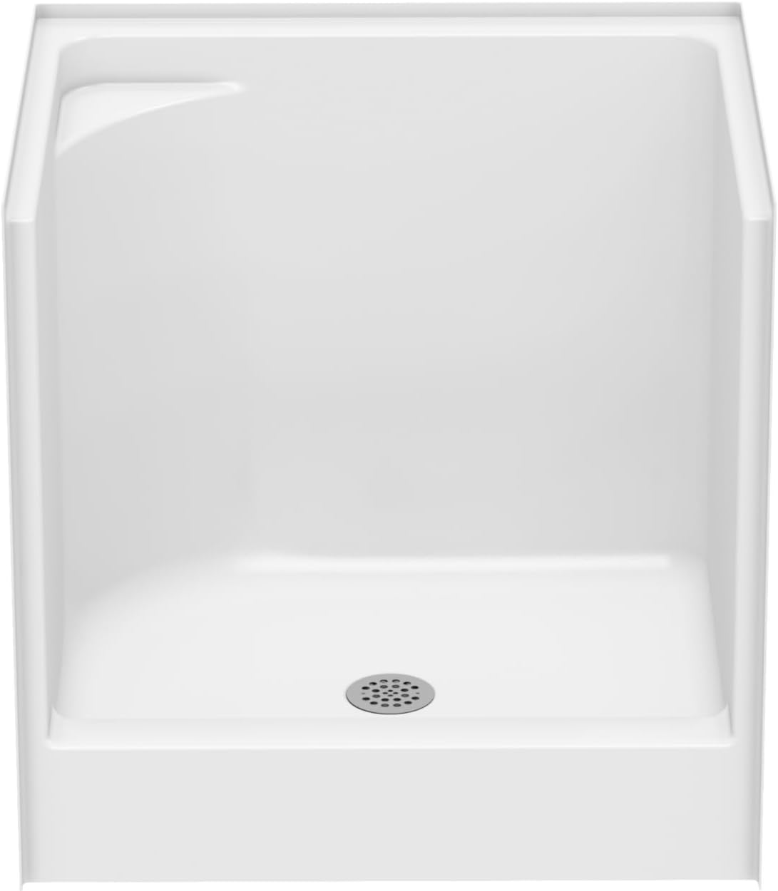 Laurel Mountain Odie 36" x 27" x 36" AcrylX Alcove Center Drain One-Piece Pet Shower in White with Hand-Held Sprayer in Chrome - Pet Explorer
