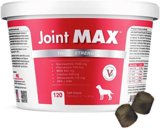 TS Joint Supplement Vet Formulated Pain & Inflammation Relief Treats Hip Dysplasia & Arthritis, Glucosamine, Chondroitin, Turmeric, MSM, HA, Creatine, Omega 3 EPA + DHA.120 Soft Chews - Pet Explorer