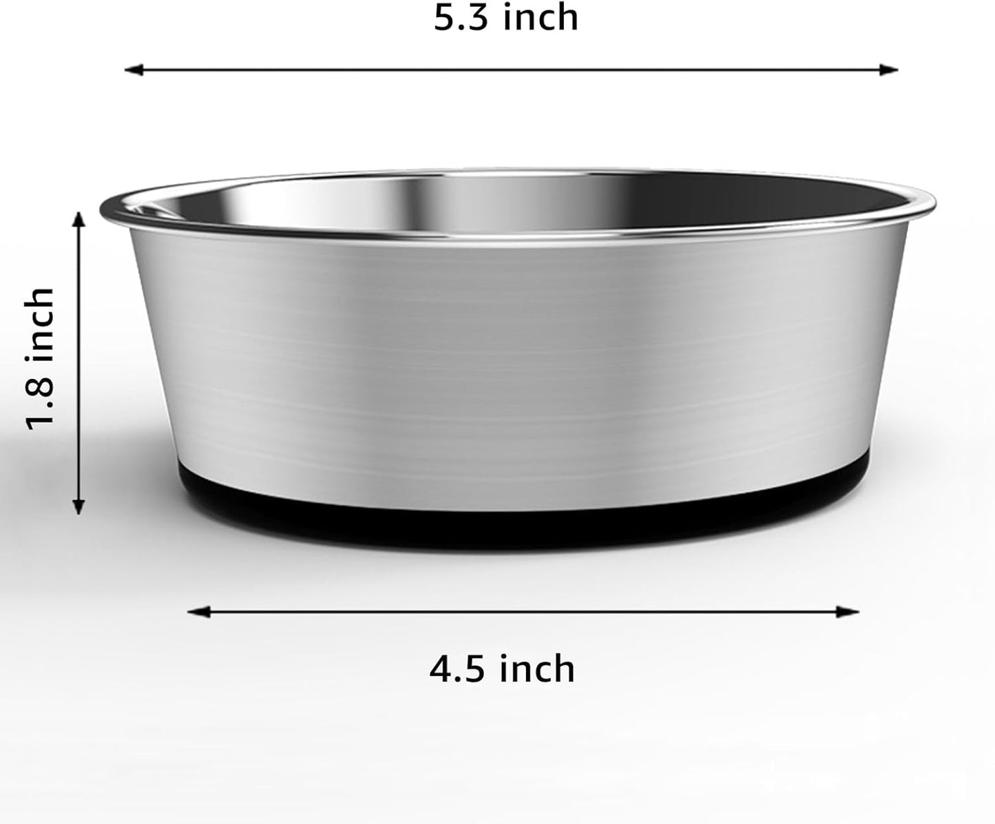 YINGFAN Stainless Steel Dog Bowls, 2 Pack Metal Dog Bowls with Non-Slip Rubber Base, Durable Food and Water Bowl for Small, Puppy Dogs, Holds 2 Cups, BPA-Free, Dishwasher Safe (Black) - Pet Explorer