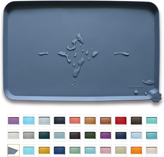Hoki Found -Waterproof Pet Feeding Mats with High Lips - Multiple Size and Colors for Dogs, Cats & Others-G - Pet Explorer