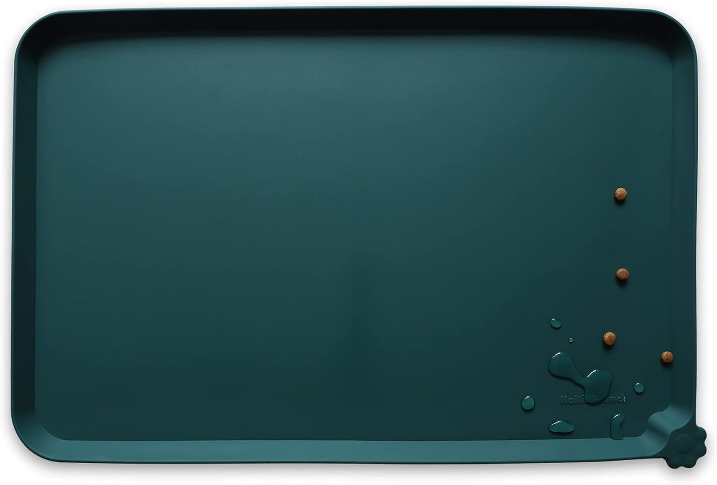 Hoki Found Silicone Pet Food Mats Tray - High-Lips Pet Dog Cat Bowl Mats - Dog Pet Cat Feeding Mat - Waterproof Dog Cat Food Mats -Pet Water Mats for Floors - Dark Cedar - Pet Explorer