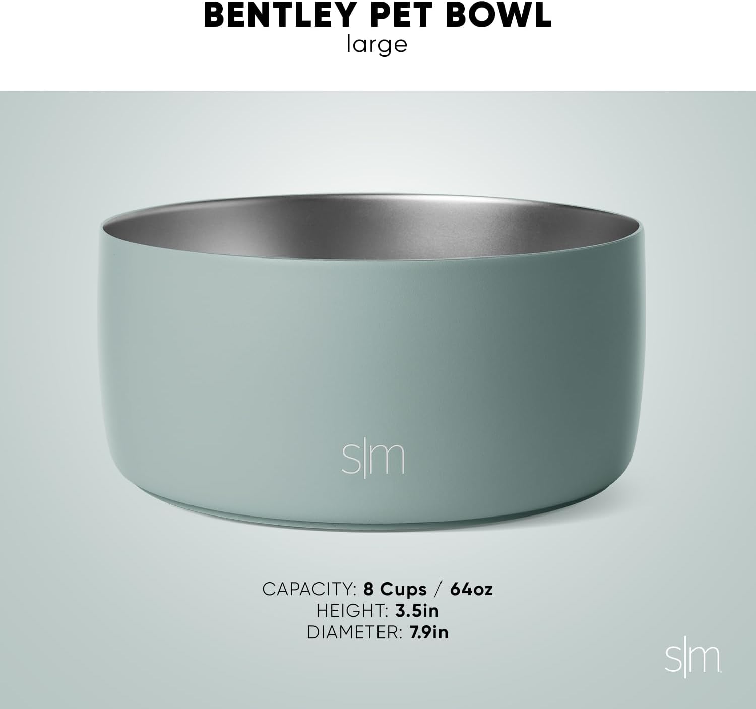 Simple Modern Stainless Steel Pet Water Bowl for Dogs & Cats | Reusable Insulated Stainless Steel Food Bowls for Dog Cat | No Tip No Slip BPA Free | Bentley Collection | Large (64oz) | Almond Birch - Pet Explorer