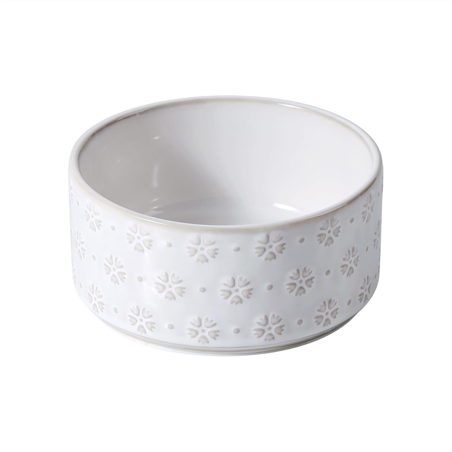 6.1inch Ceramic Dog Bowls, Food and Water Bowl for Small Breed Dogs, Weighted Dog Dishes(Single Bowl, Arctic White) - Pet Explorer
