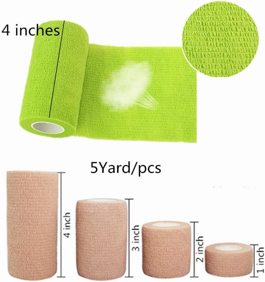 6 Pack 4" x 5 Yards Self Adhesive Bandage Wrap Breathable Cohesive Vet Wrap for Pets, Elastic Self-Adherent Tape for Sports, Wrist, Ankle (Mixed Colors) - Pet Explorer