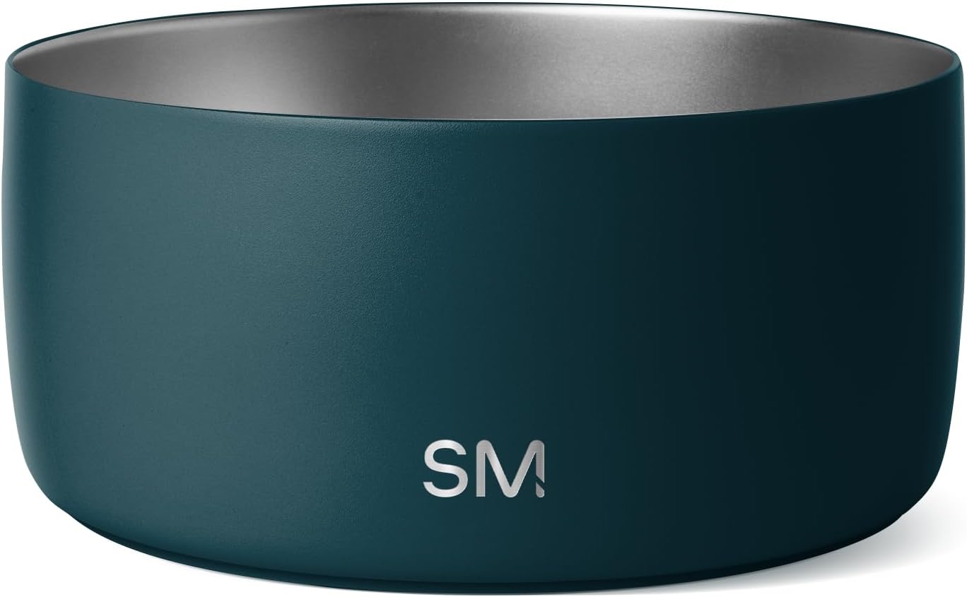 Simple Modern Stainless Steel Pet Water Bowl for Dogs & Cats | Reusable Insulated Stainless Steel Food Bowls for Dog Cat | No Tip No Slip BPA Free | Bentley Collection | Large (64oz) | Riptide - Pet Explorer