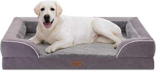 Comfort Expression Jumbo Dog Bed for Extra Large Dogs, Large Breed Waterproof Orthopedic Dog Bed, PV Washable Dogs Sofa Beds with Removable Cover & Non-Slip Bottom(Jumbo,Purple) - Pet Explorer