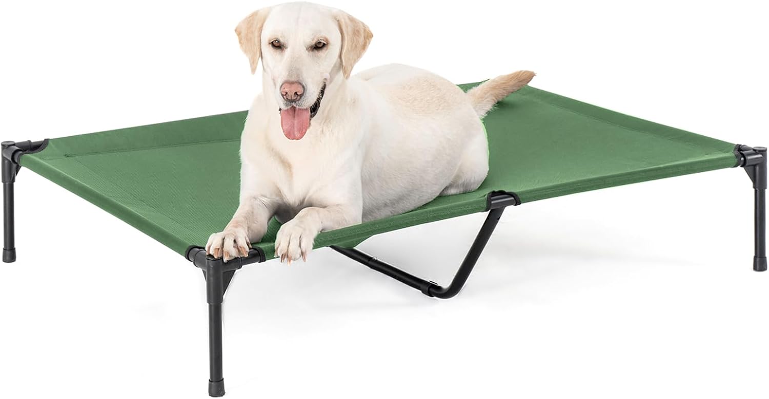 XL Elevated Dog Bed for Large Dogs, Extra Raised Dog Cot Beds, Heavy Duty Pet Cots with Durable Supportive Teslin Recyclable Mesh, Indoor & Outdoor Pet Bed - Pet Explorer