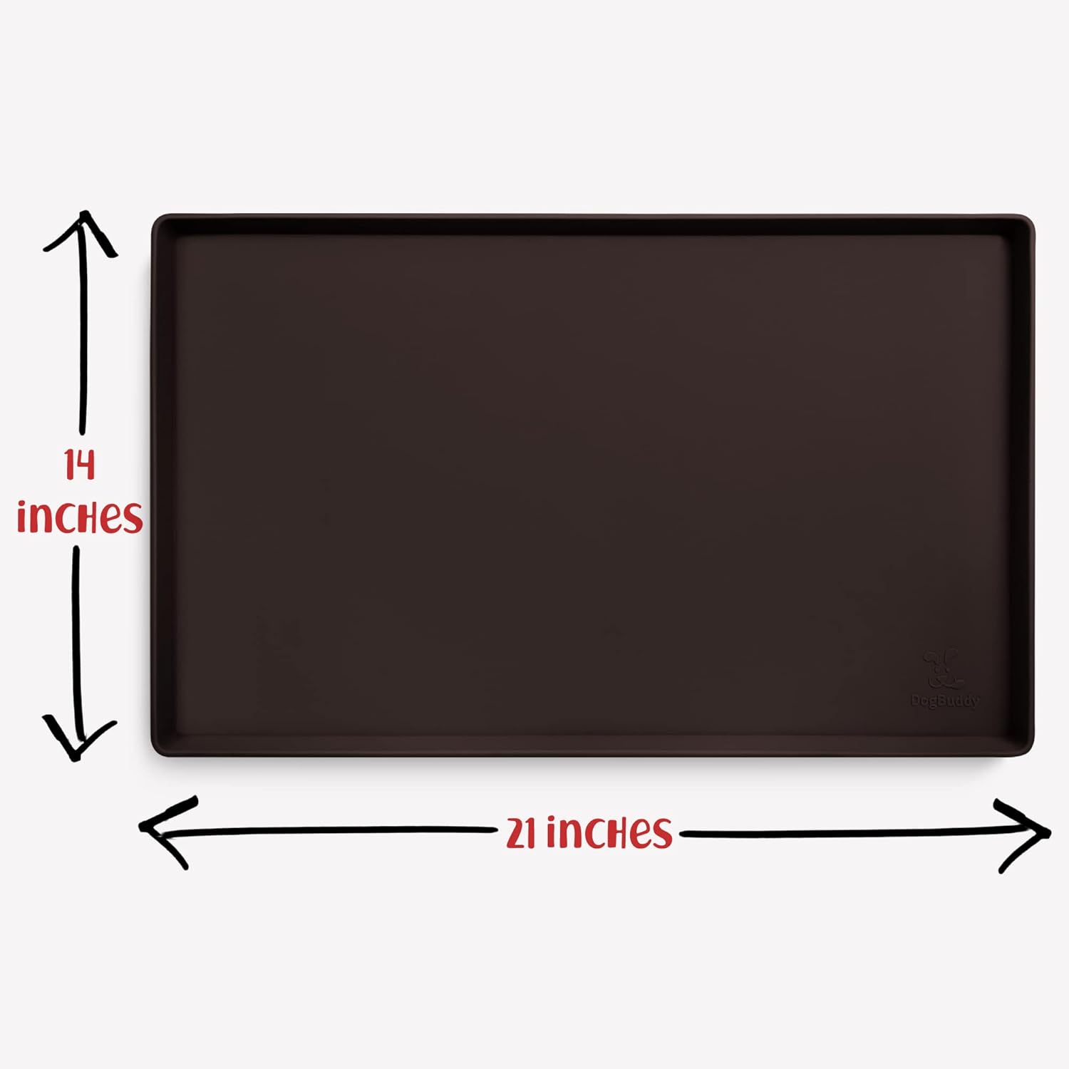 DogBuddy Dog Food Mat – Waterproof Dog Bowl Mat for Food and Water, Silicone Pet Feeding Mats for Floors, Non-Slip Placemat with High Edges for Dogs Bowls, Puppy Essentials (M: 21” x 14”, Coffee) - Pet Explorer