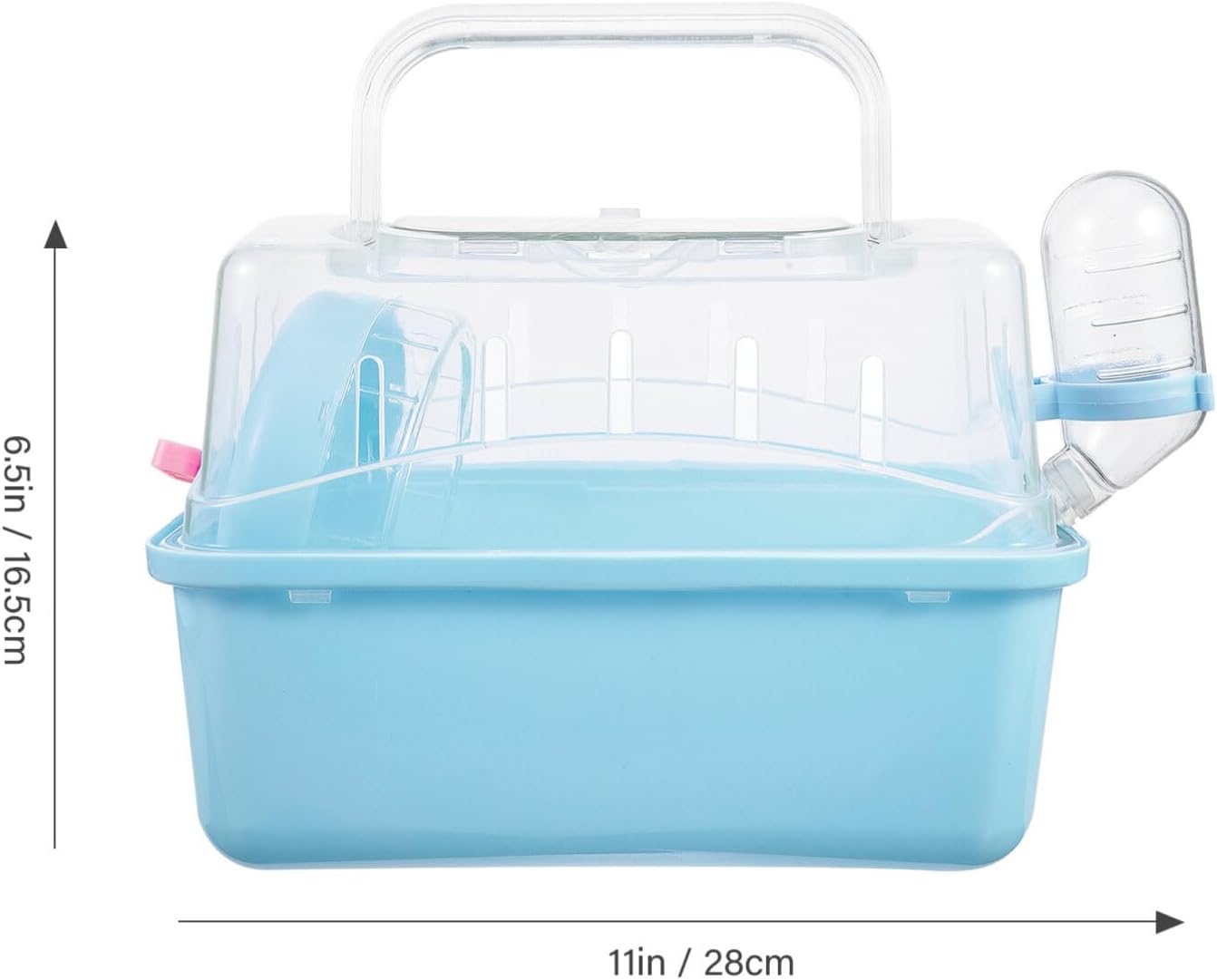 Hamster Cage - Small Pet Carrying Container, Clear Stand, Outdoor Travel House, Fully Transparent Plastic, 11.00X6.7in - Pet Explorer