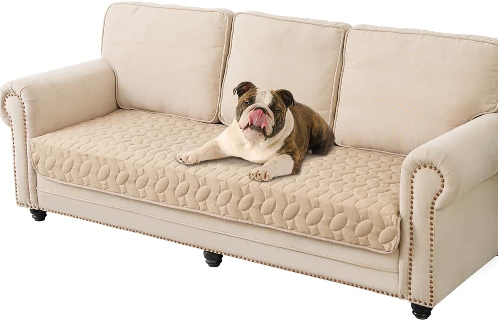 Ameritex Pet Bed Cover Dog Bed Blanket for Sofa and Furniture Waterproof New Pattern Design (30x70 Inch, Beige) - Pet Explorer