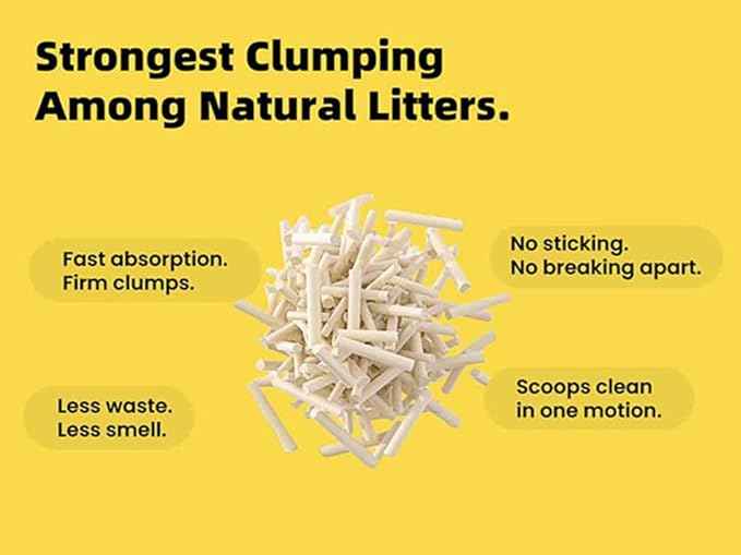 Natural Tofu Litter 11.4LB(5.7lb x 2pack) Korea Brand,Flushable,Dust Free,Less Scattering,Ultra Absorbent and Fast Drying,Solubility in Water,Cat Litter Clumping, I'm Gonna Pee